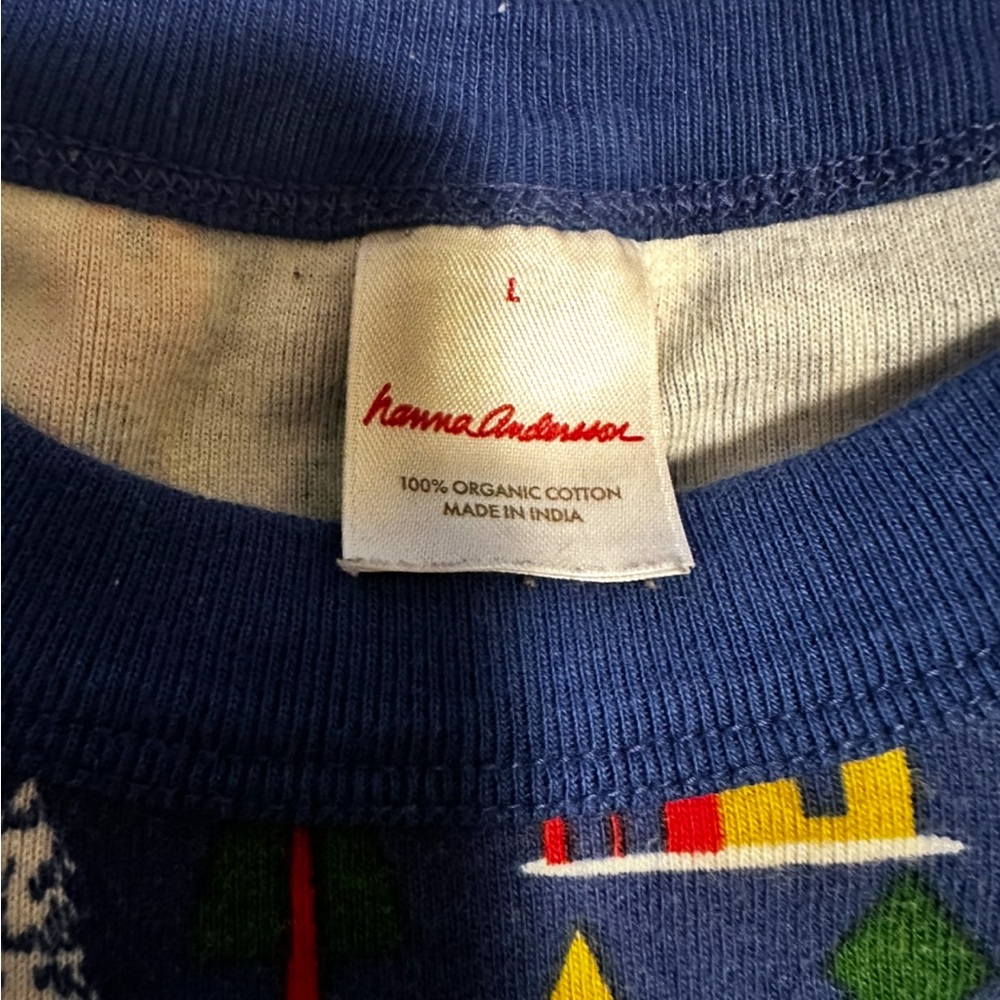 Hanna Andersson Women's Long John Pajama Top Organic Cotton Hygge House L - Picture 4 of 4